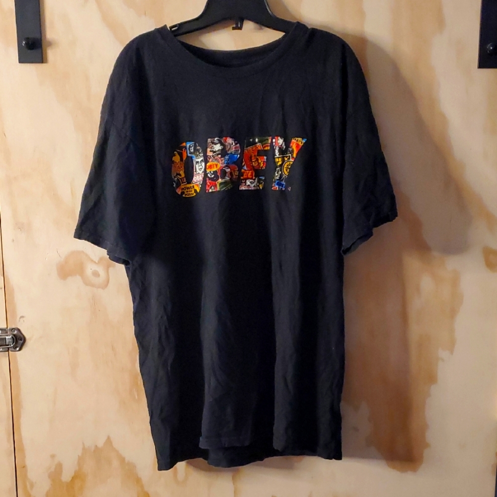 Obey Multicolor Logo Black Tee - Picture 1 of 1